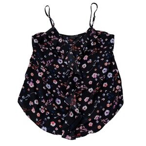 Dynamite Floral Camisole Ruffle Front Top Boho Romanticcore Feminine Sz medium